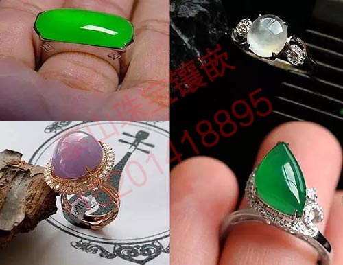 翡翠戒指镶嵌图片