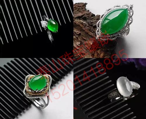 翡翠戒指镶嵌图片