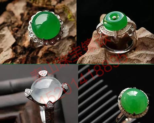 翡翠戒指镶嵌图片
