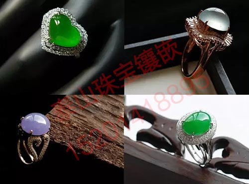 翡翠戒指镶嵌图片