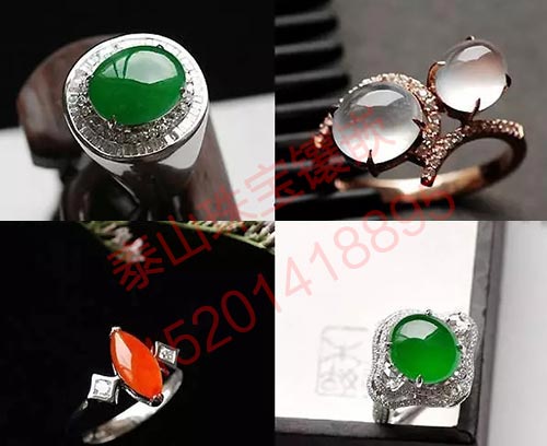 翡翠戒指镶嵌图片