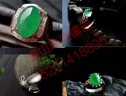 翡翠戒指镶嵌图片
