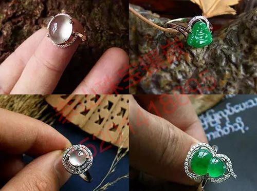翡翠戒指镶嵌图片