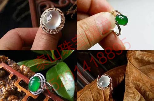 翡翠戒指镶嵌图片