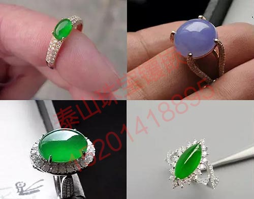 翡翠戒指镶嵌图片