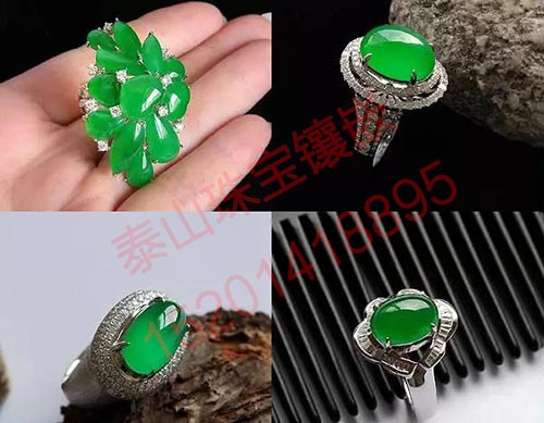 翡翠戒指镶嵌图片