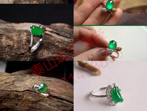 翡翠戒指镶嵌图片