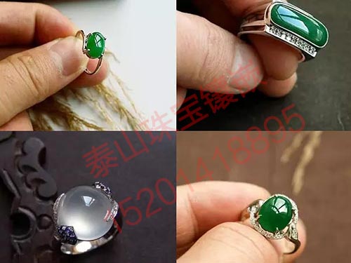 翡翠戒指镶嵌图片