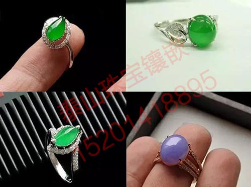 翡翠戒指镶嵌图片