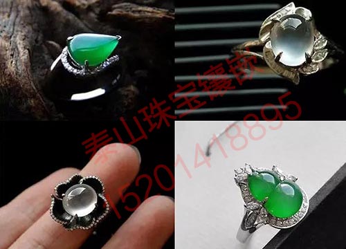 翡翠戒指镶嵌图片