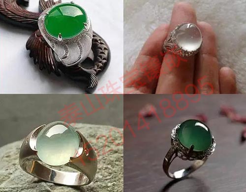 翡翠戒指镶嵌图片