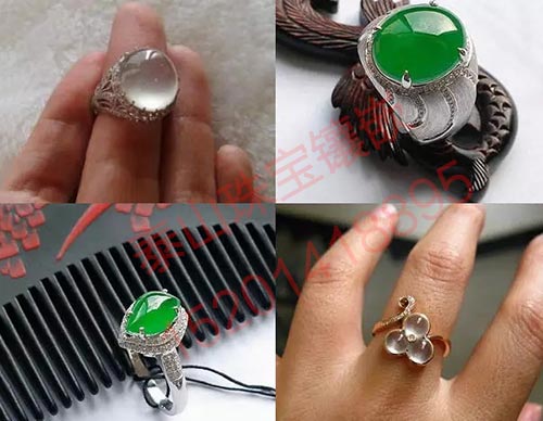 翡翠戒指镶嵌图片