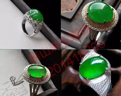 翡翠戒指镶嵌图片