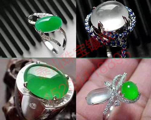 翡翠戒指镶嵌图片
