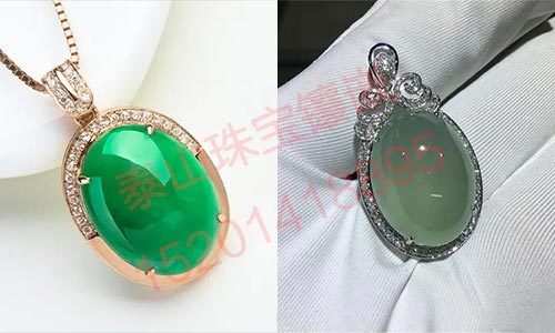 翡翠吊坠镶嵌图片