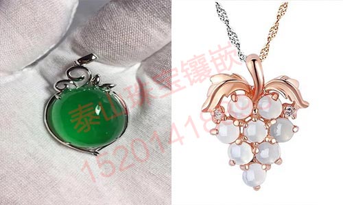 翡翠吊坠镶嵌图片