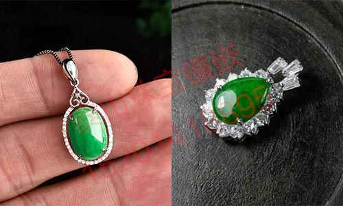翡翠吊坠镶嵌图片